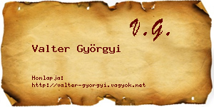 Valter Györgyi névjegykártya